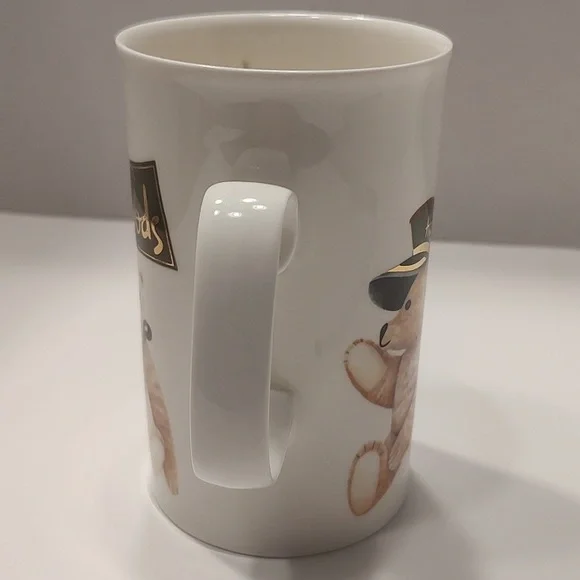 Vintage Harrods White Teddy Bear  Fine Bone China Mug Gold script 4 3/4” H - Picture 4 of 10